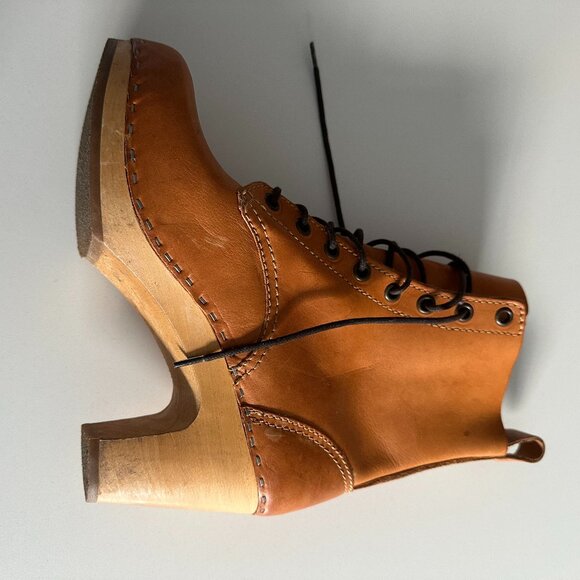 Sweedish Hasbeens Lace-Up Ankle Boot in Natural Leather Size EU 36 - Picture 8 of 11
